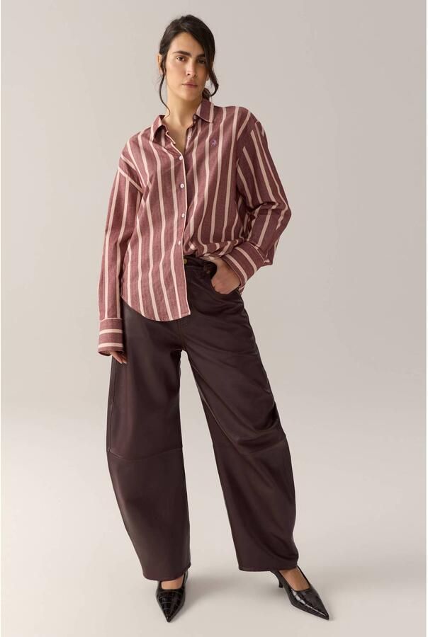 Lois imitatieleren barrel broek donkerbruin - Foto 3