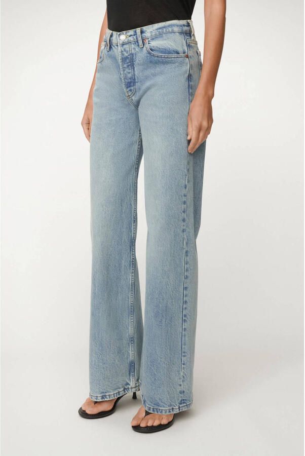 Lois Lindsay Palazzo wide leg jeans medium blue denim
