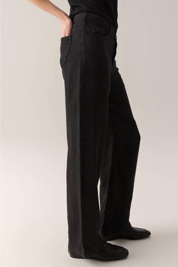 Lois linnen straight leg culotte zwart - Foto 3