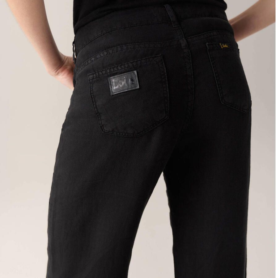 Lois linnen straight leg culotte zwart - Foto 2