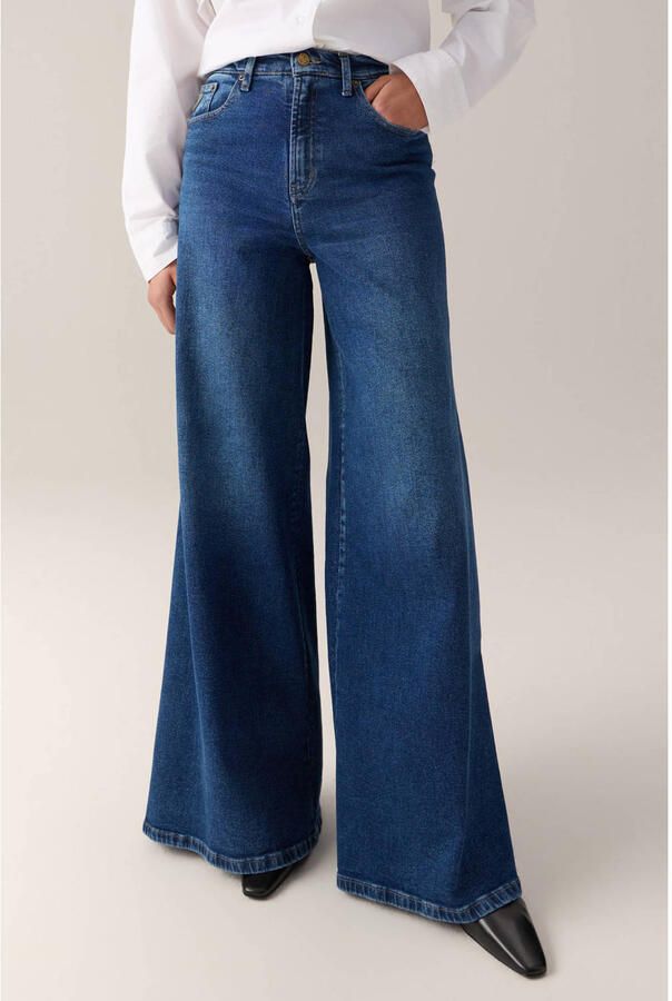 Lois Marlene high waist wide leg jeans donkerblauw