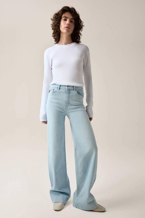 Lois Palazzo high waist wide leg jeans light blue denim