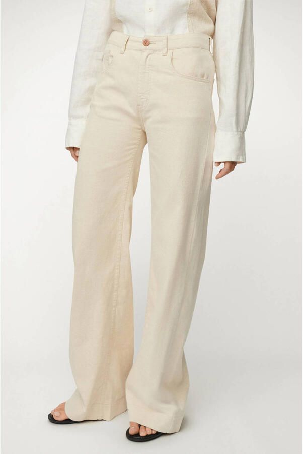 Lois Rosa-R high waist wide leg jeans beige