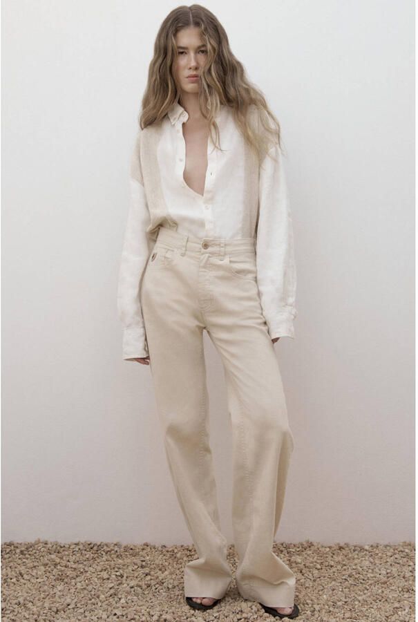 Lois Rosa-R high waist wide leg jeans beige - Foto 3