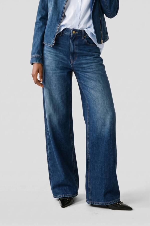 Lois Skater Loose-Z wide leg jeans donkerblauw