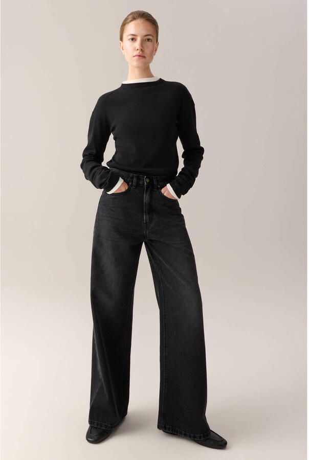 Lois Skater Loose-Z wide leg jeans zwart