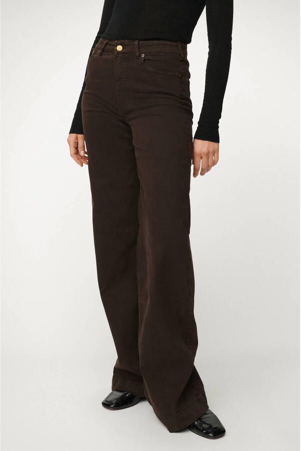 Lois wide leg corduroy broek bruin