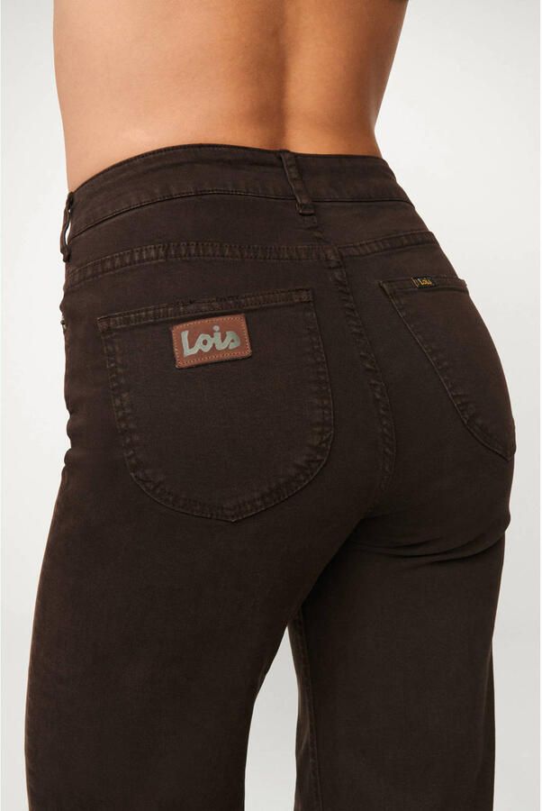 Lois wide leg corduroy broek bruin - Foto 2