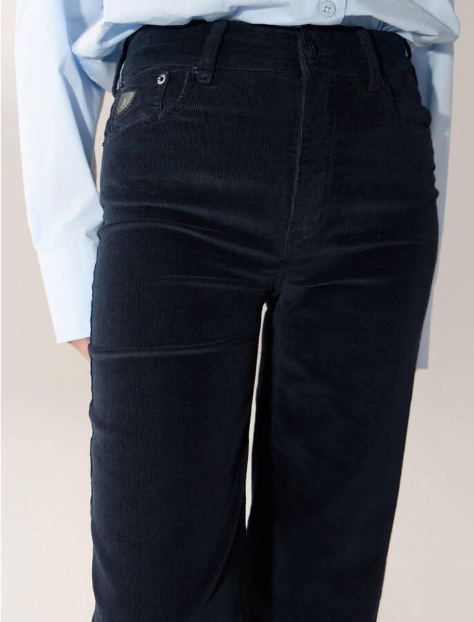 Lois wide leg corduroy broek marineblauw - Foto 2