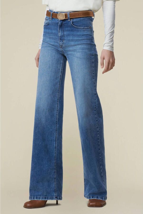 Lois wide leg jeans medium blue denim