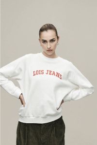 Lois sweater Iris met logo wit