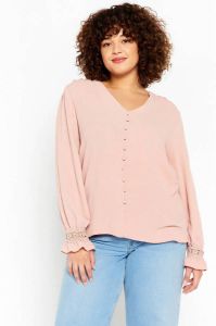 LOLALIZA blouse met ruches lichtroze