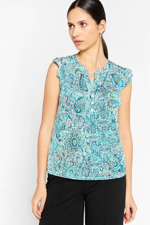 LOLALIZA blousetop met paisleyprint turquoise