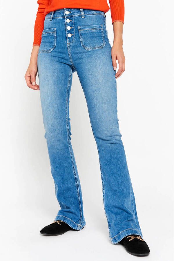 LOLALIZA high waist flared jeans medium blue denim