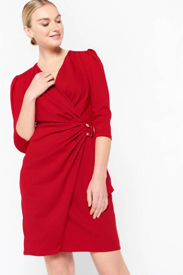 LOLALIZA jurk met ceintuur rood