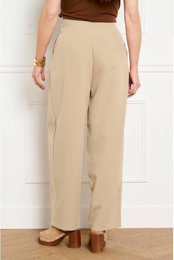 LOLALIZA barrel high waist broek zand - Foto 2