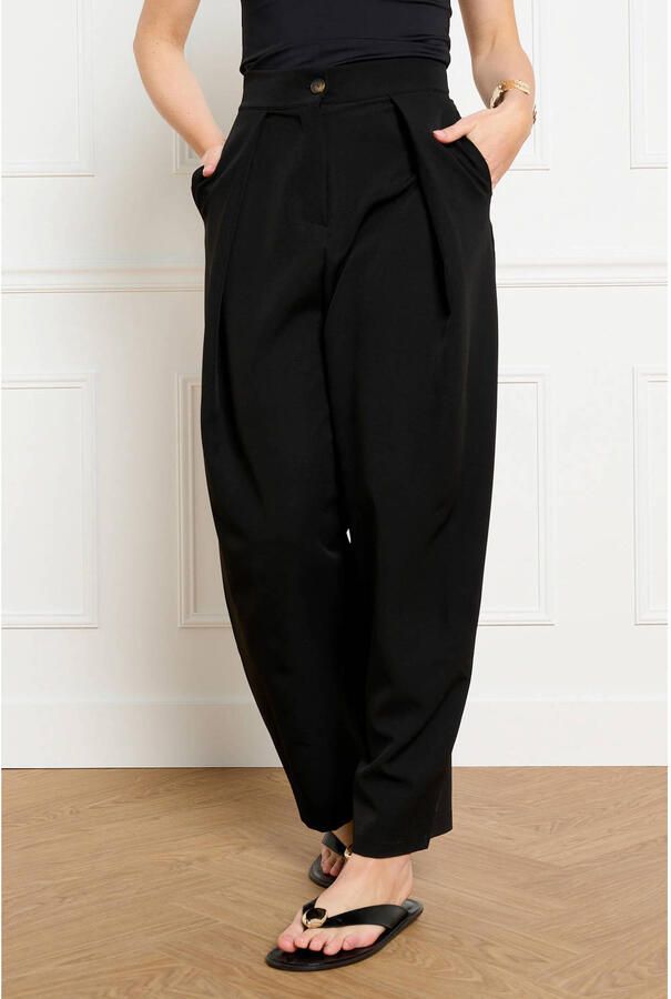 LOLALIZA barrel high waist broek zwart