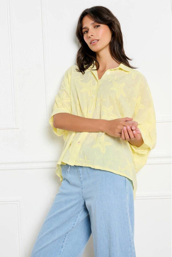 LOLALIZA blouse broderie geel