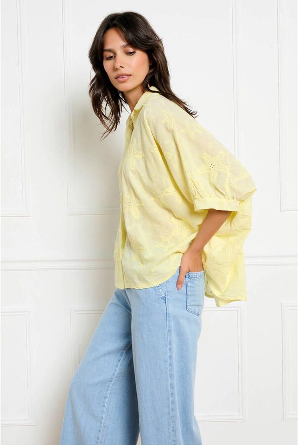 LOLALIZA blouse broderie geel - Foto 2