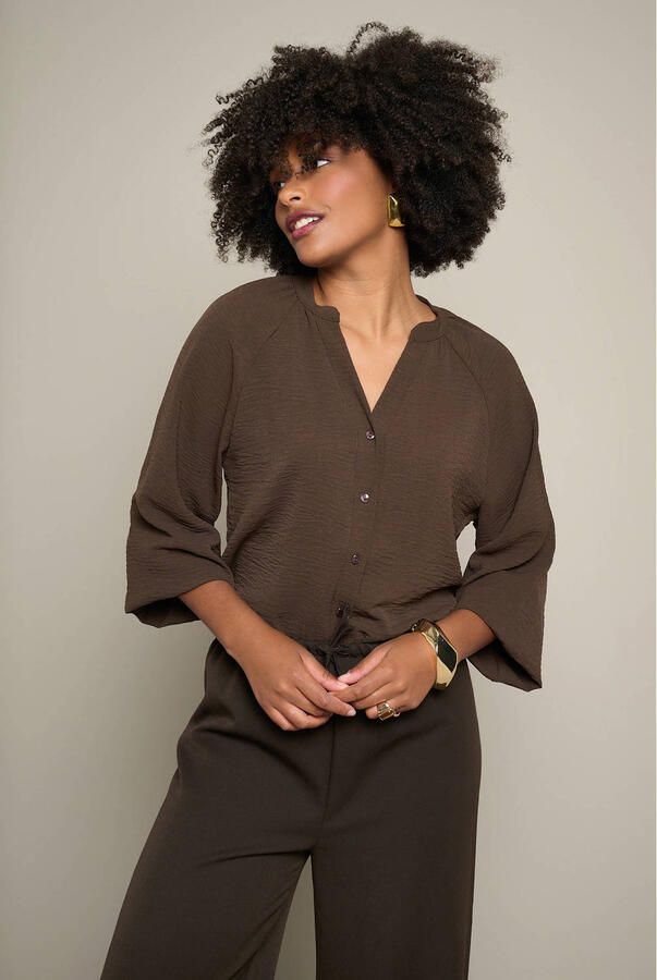 LOLALIZA blouse donkerbruin