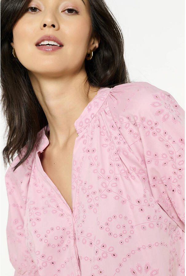 LOLALIZA blouse lichtroze broderie - Foto 2