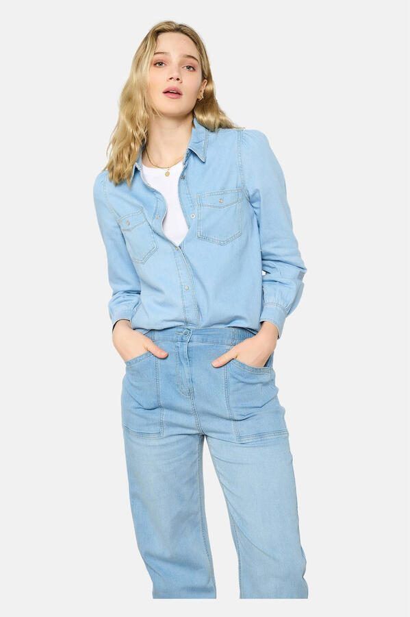 LOLALIZA blouse light blue denim