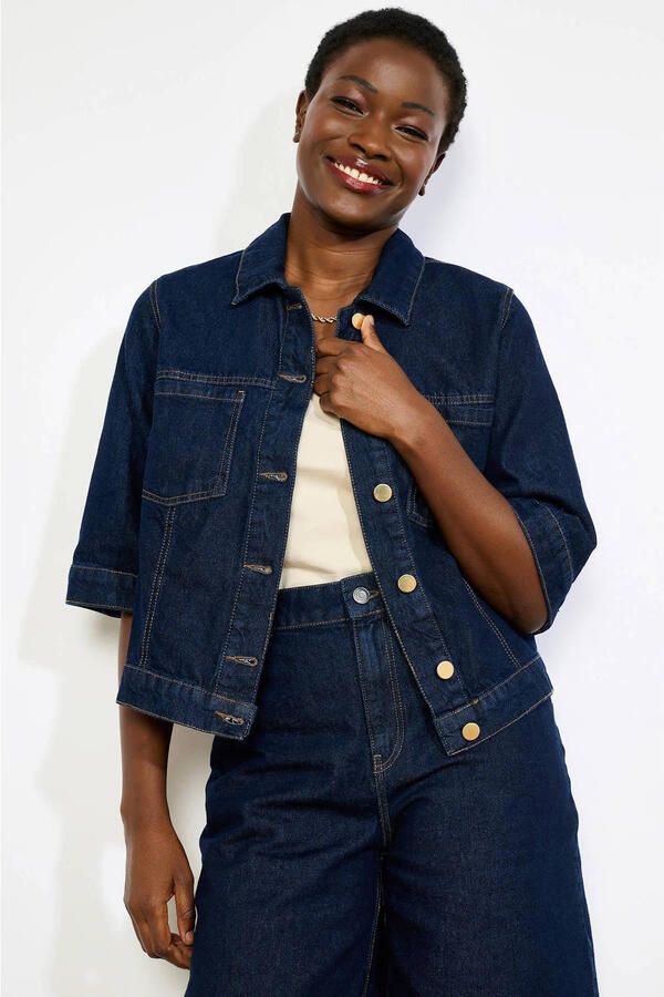 LOLALIZA blouse medium blue denim