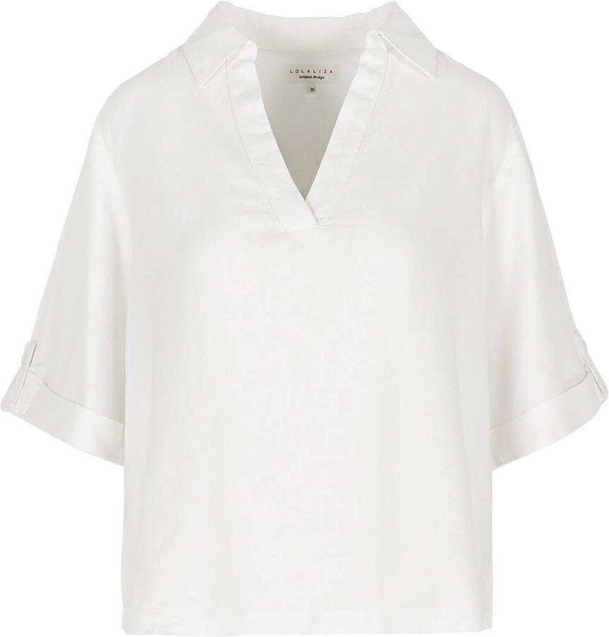 LOLALIZA blouse met linnen ecru - Foto 2
