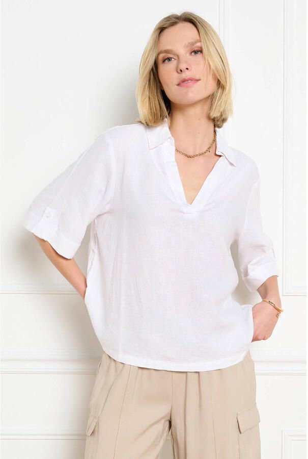 LOLALIZA blouse met linnen ecru - Foto 3