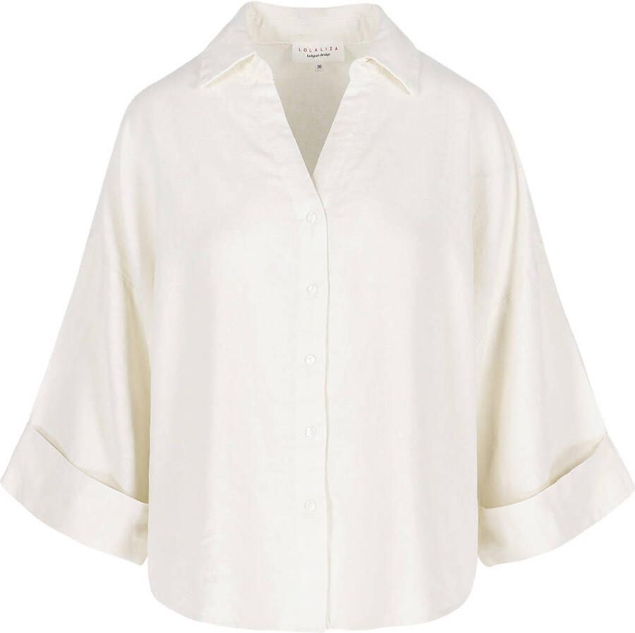 LOLALIZA blouse met linnen ecru - Foto 2