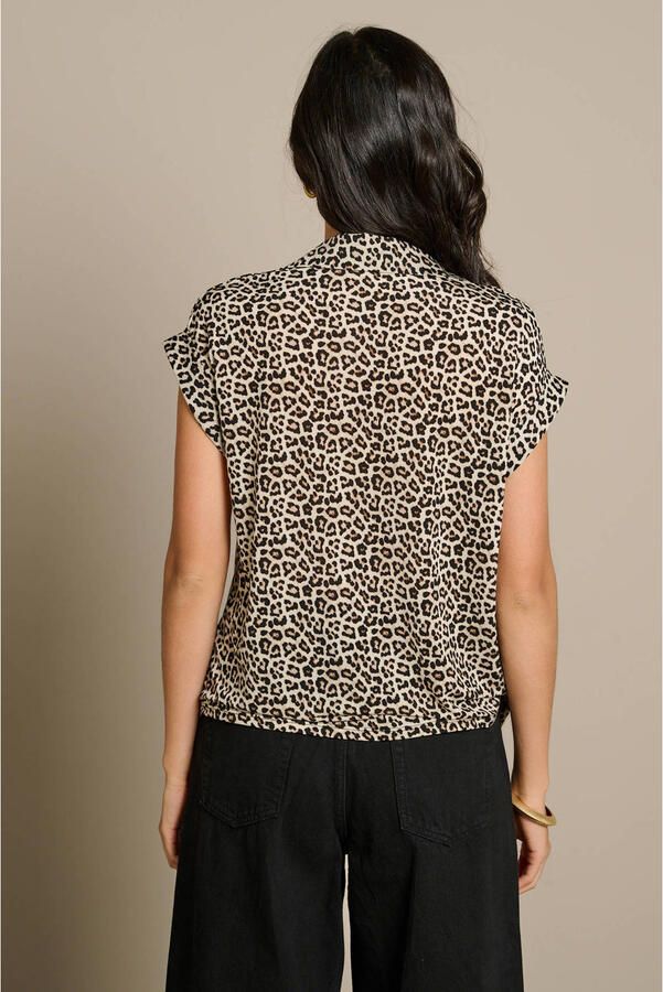 LOLALIZA blouse met panterprint beige - Foto 3