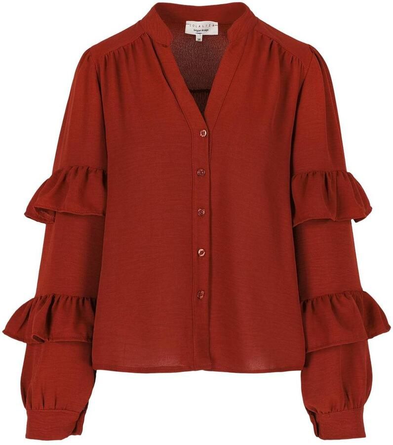 LOLALIZA blouse met ruches brique - Foto 2