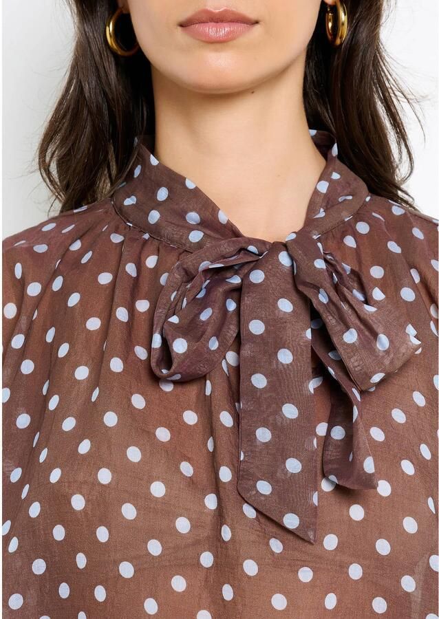 LOLALIZA blouse met stippen bruin - Foto 2