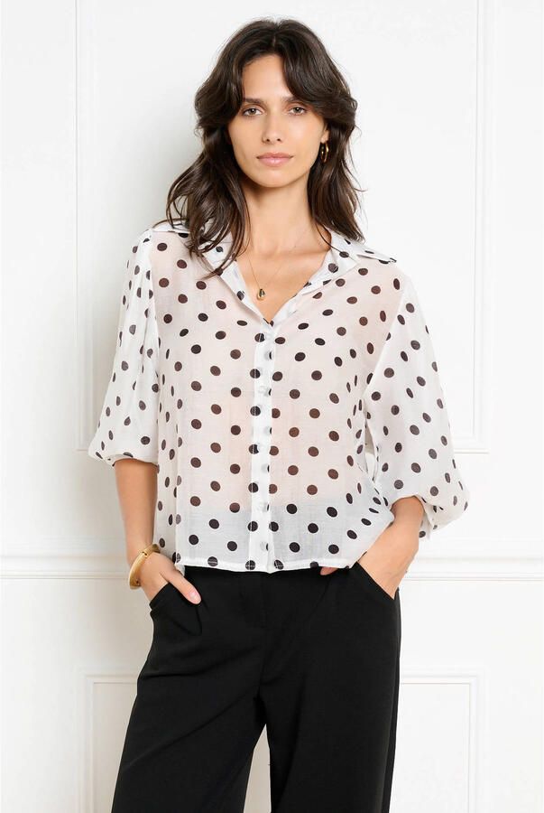 LOLALIZA blouse met stippen wit