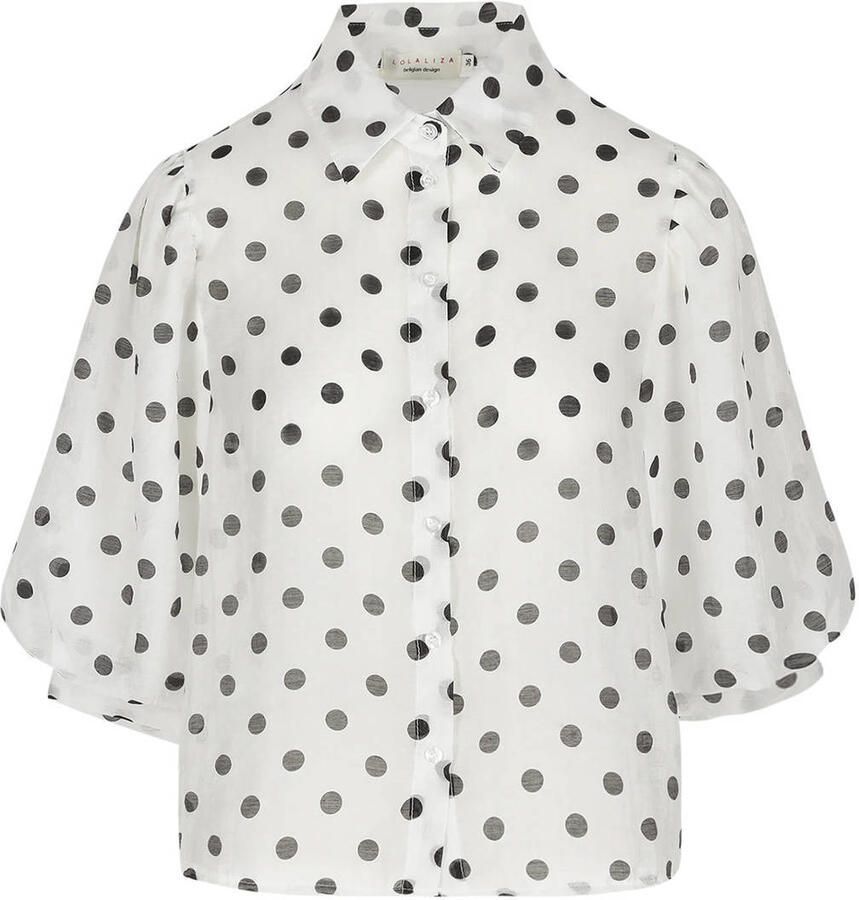LOLALIZA blouse met stippen wit - Foto 2