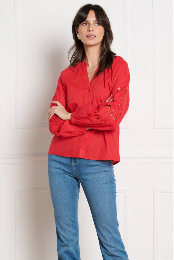 LOLALIZA blouse rood broderie