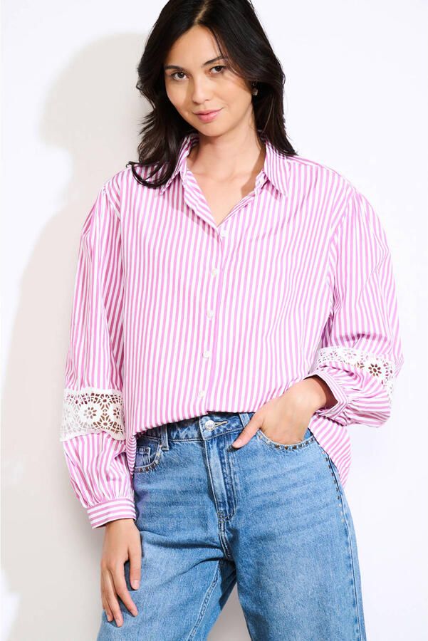 LOLALIZA blouse roze broderie