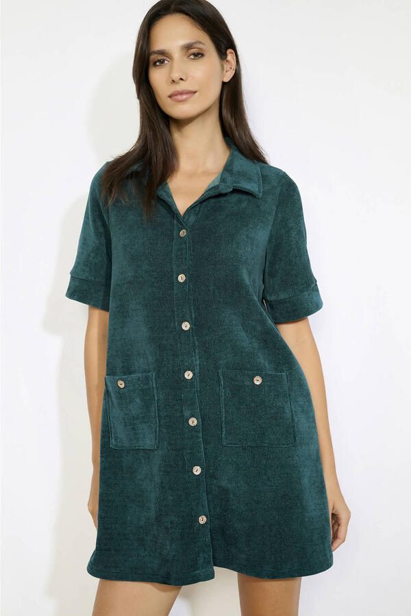 LOLALIZA blousejurk petrol