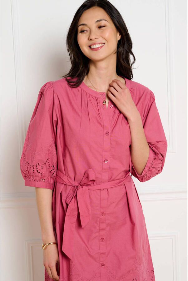 LOLALIZA broderie blousejurk roze