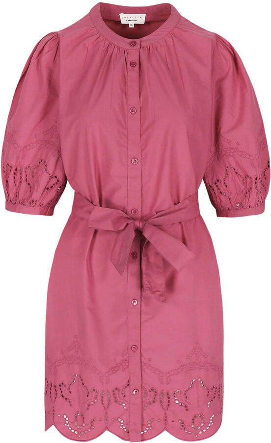LOLALIZA broderie blousejurk roze - Foto 3