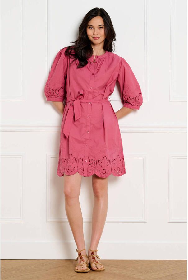 LOLALIZA broderie blousejurk roze - Foto 2