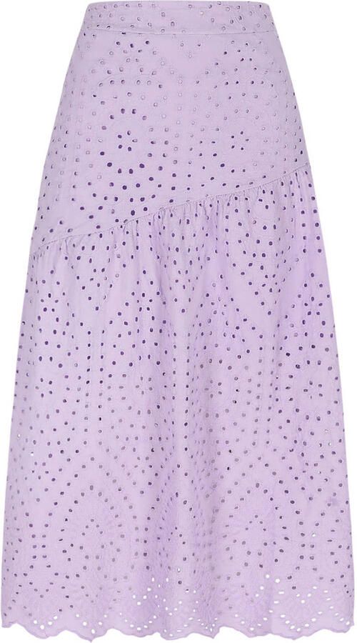 LOLALIZA broderie midi rok lila - Foto 3