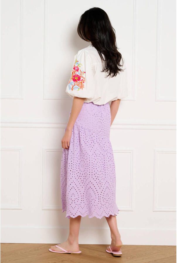 LOLALIZA broderie midi rok lila - Foto 2