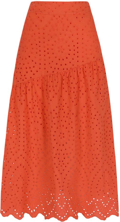 LOLALIZA broderie midi rok oranje - Foto 3