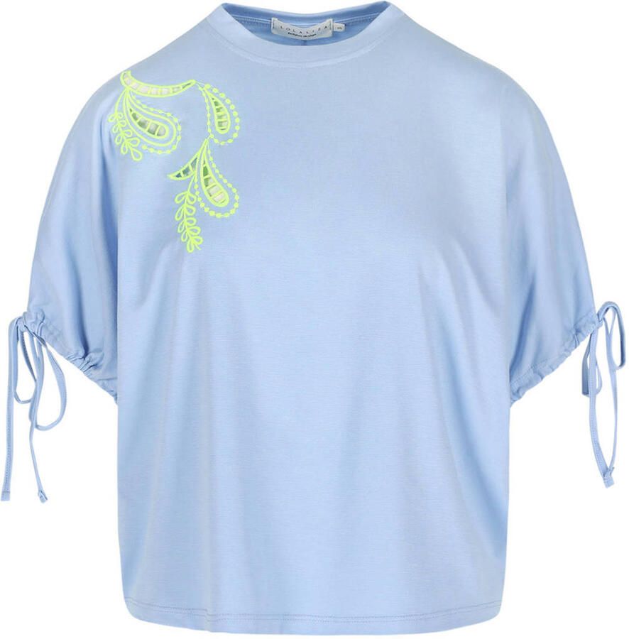 LOLALIZA broderie top met paisley lichtblauw - Foto 2