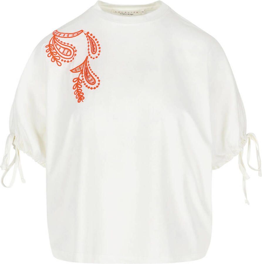 LOLALIZA broderie top met paisley wit - Foto 2