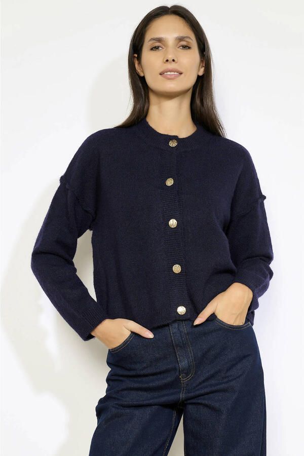 LOLALIZA cardigan donkerblauw