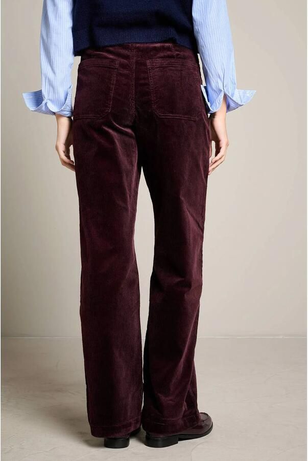 LOLALIZA corduroy flared broek aubergine
