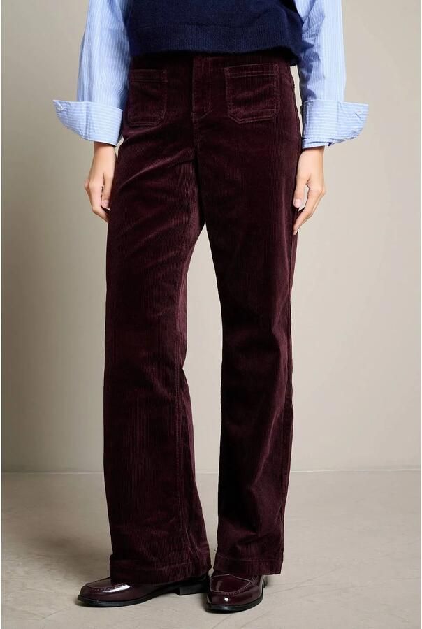 LOLALIZA corduroy flared broek aubergine - Foto 2