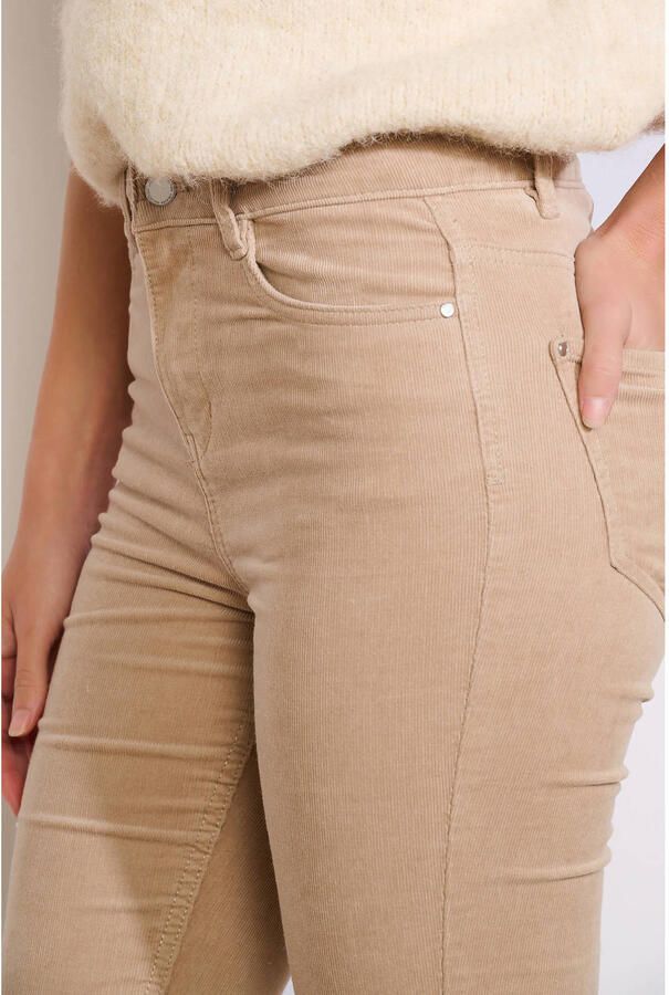 LOLALIZA corduroy flared regular waist flared broek beige - Foto 2
